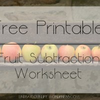 Free Printable Fruit Subtraction Worksheet